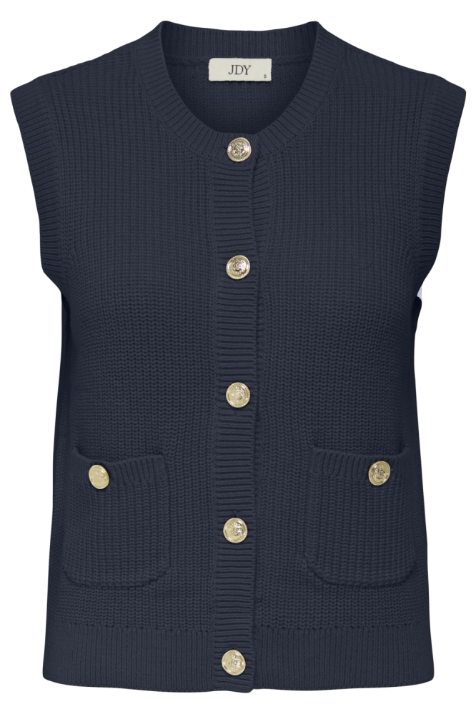 JDYSTELLA S/L O-NECK VEST KNT 15355493 TOTAL ECLIPSE